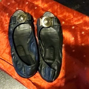 Burberry open toe low shoes.